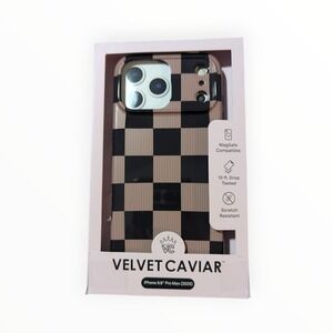 Nn4-O Velvet Caviar MagSafe Case for Apple iPhone 17 Pro Max Mocha Vibe Checker